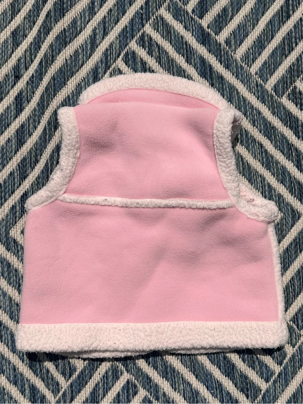 Columbia Kids Pink Fleece Vest with White Sherpa Trim